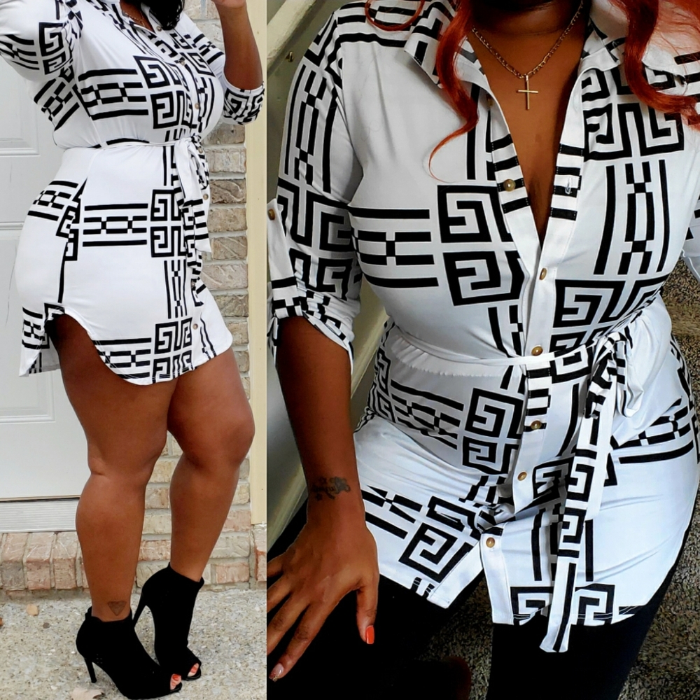 Black White T- Shirt Dress